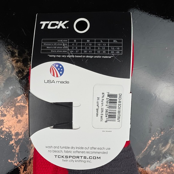 TCK Performance Red Baseball Socks Medium M ProDRI Antimicrobial‎ USA Made New - Picture 3 of 4